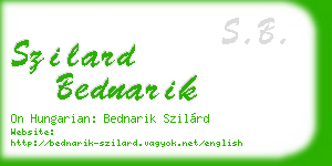 szilard bednarik business card