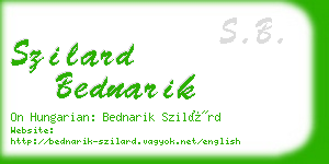 szilard bednarik business card